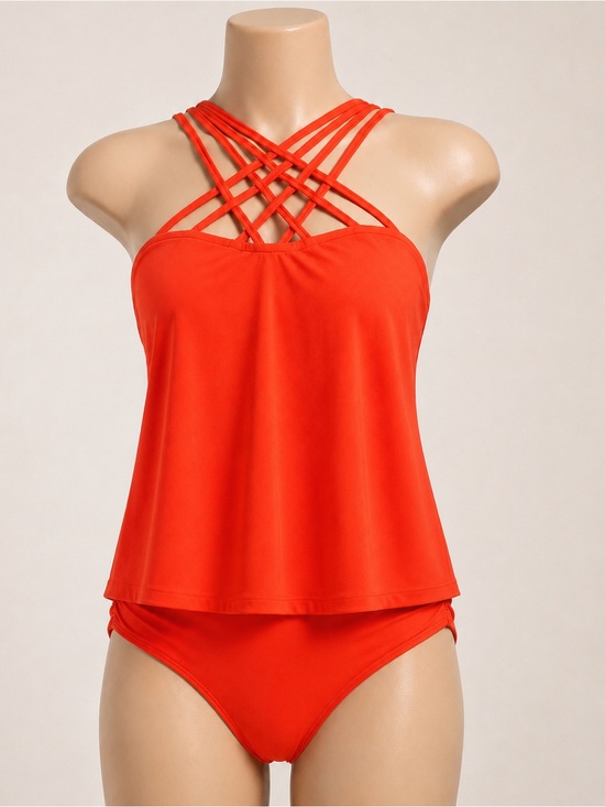 Miraclesuit Other - Magicsuit By Miraclesuit Soma Size 16 NWT Strappy Orange Tankini Top & Bottoms